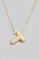 Pave Bubble Initial Pendant Necklace-Necklaces-Vixen Collection, Day Spa and Women's Boutique Located in Seattle, Washington