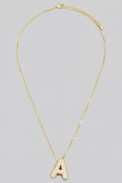 Pave Bubble Initial Pendant Necklace-Necklaces-Vixen Collection, Day Spa and Women's Boutique Located in Seattle, Washington