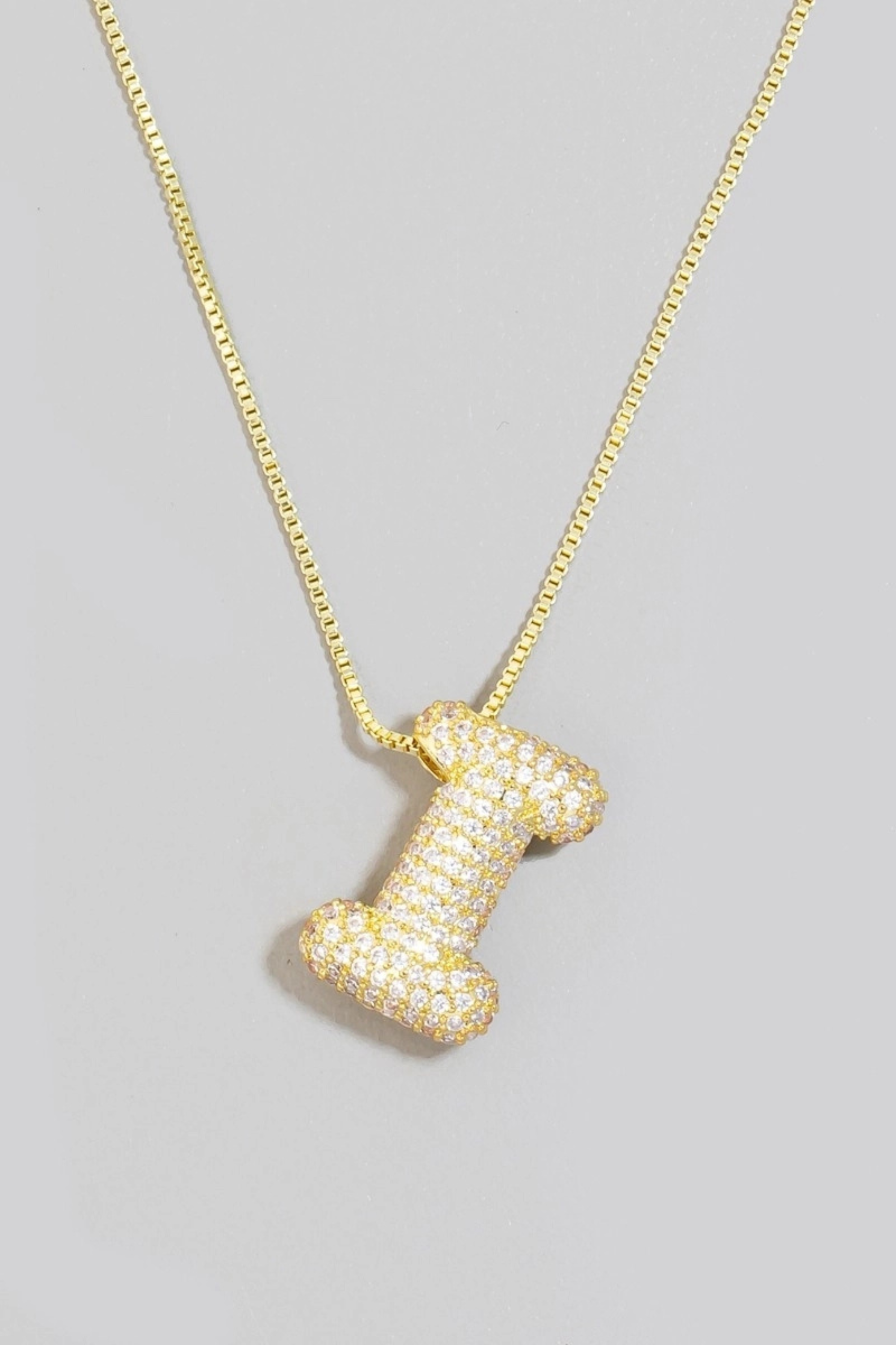 Pave Bubble Initial Pendant Necklace-Necklaces-Vixen Collection, Day Spa and Women's Boutique Located in Seattle, Washington