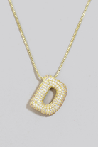 Pave Bubble Initial Pendant Necklace-Necklaces-Vixen Collection, Day Spa and Women's Boutique Located in Seattle, Washington