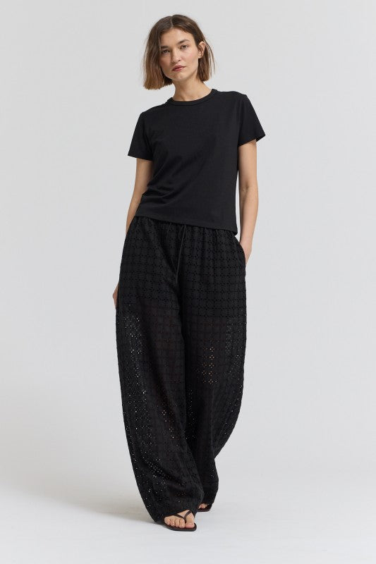 Midnight Eyelet Pants-Pants-Vixen Collection, Day Spa and Women's Boutique Located in Seattle, Washington