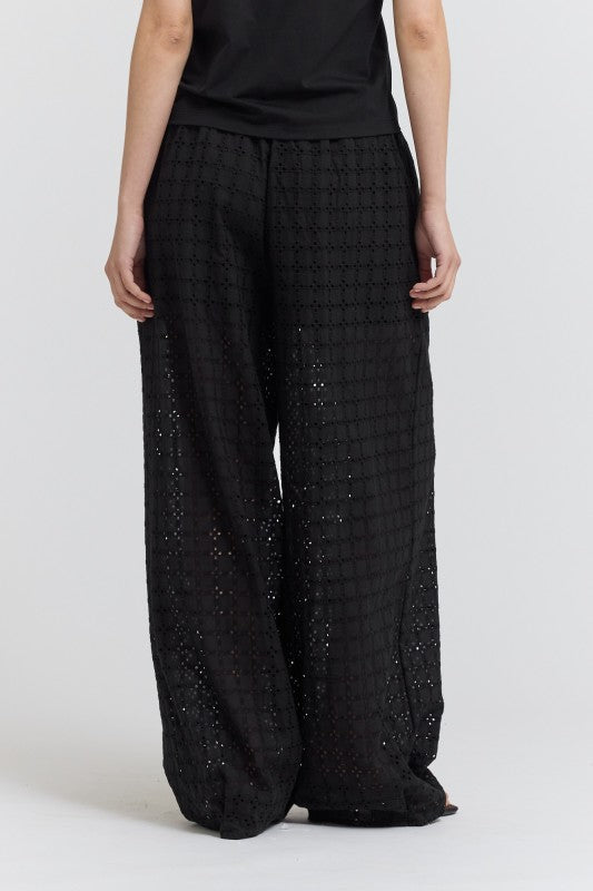 Midnight Eyelet Pants-Pants-Vixen Collection, Day Spa and Women's Boutique Located in Seattle, Washington