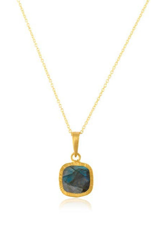 Labradorite Square Pendant-Necklaces-Vixen Collection, Day Spa and Women's Boutique Located in Seattle, Washington