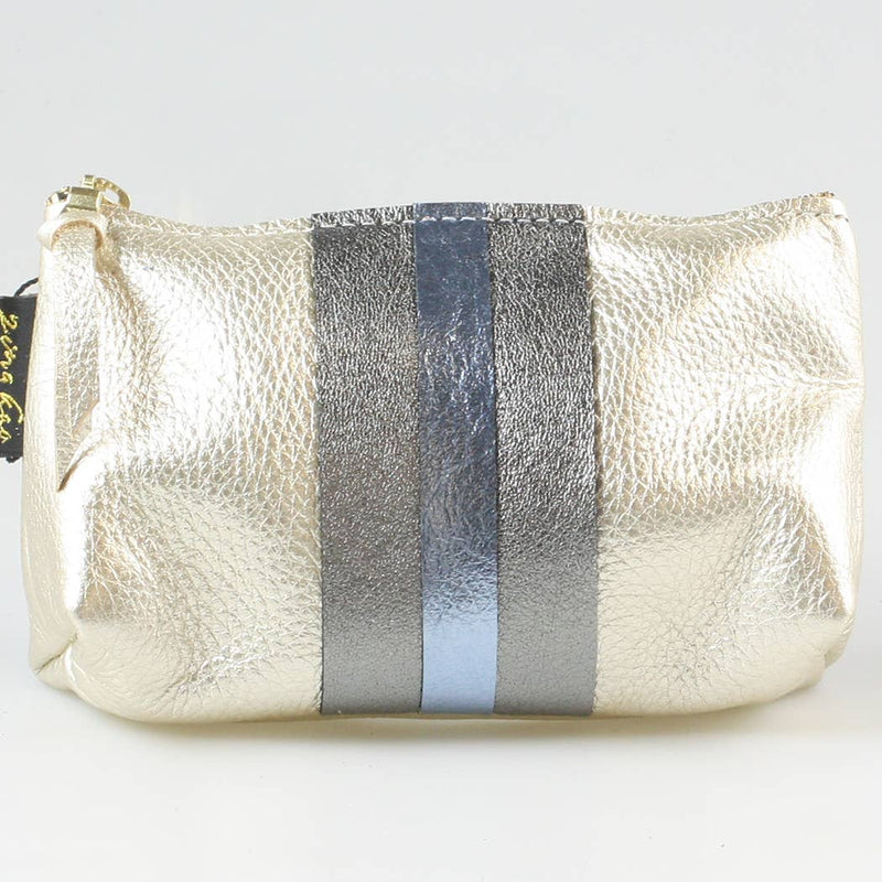 The Metallic Stripe Makeup Clutch in Bardot-Bags + Wallets-Vixen Collection, Day Spa and Women's Boutique Located in Seattle, Washington