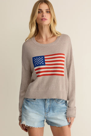 Sienna Patriot Sweater-Tops-Vixen Collection, Day Spa and Women's Boutique Located in Seattle, Washington