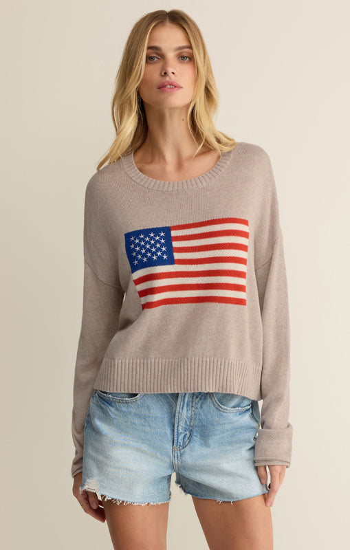 Sienna Patriot Sweater-Tops-Vixen Collection, Day Spa and Women's Boutique Located in Seattle, Washington