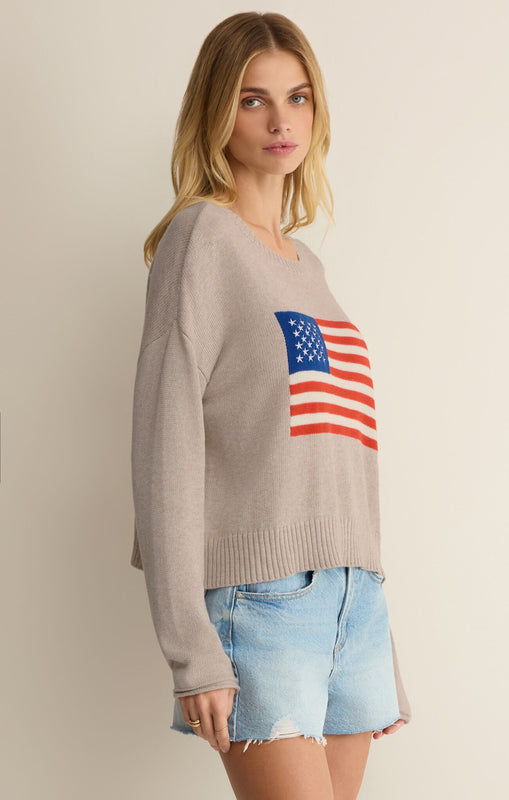 Sienna Patriot Sweater-Tops-Vixen Collection, Day Spa and Women's Boutique Located in Seattle, Washington