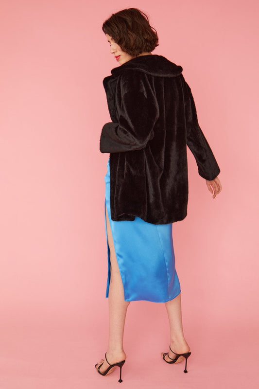 Faux Fur Duchess Midi Coat-Outerwear-Vixen Collection, Day Spa and Women's Boutique Located in Seattle, Washington