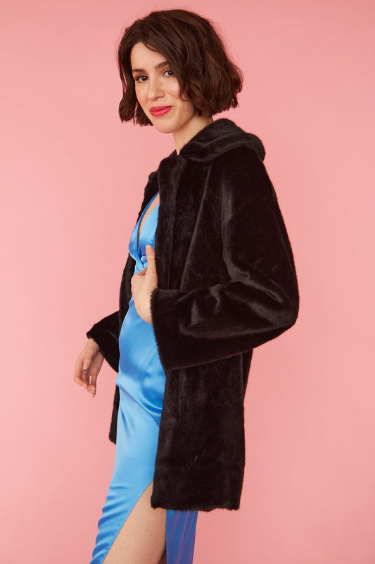 Faux Fur Duchess Midi Coat-Outerwear-Vixen Collection, Day Spa and Women's Boutique Located in Seattle, Washington