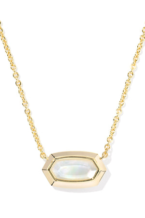 Elisa Bezel Short Pendant Necklace-Necklaces-Vixen Collection, Day Spa and Women's Boutique Located in Seattle, Washington