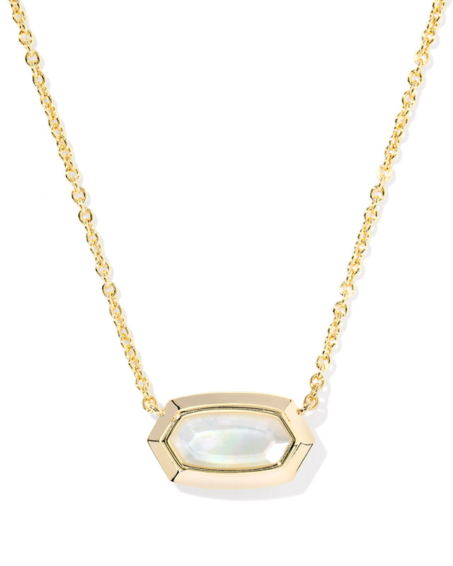 Elisa Bezel Short Pendant Necklace-Necklaces-Vixen Collection, Day Spa and Women's Boutique Located in Seattle, Washington
