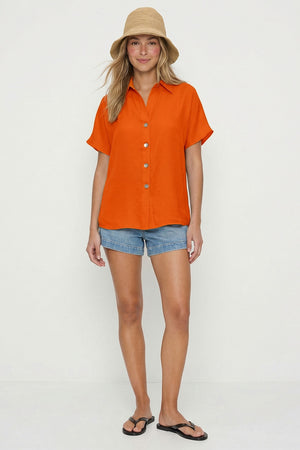 Clementine Button Up Blouse-Tops-Vixen Collection, Day Spa and Women's Boutique Located in Seattle, Washington