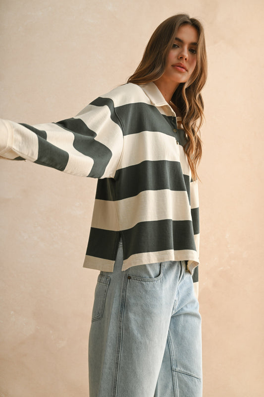 The Cambridge Stripe-Long Sleeves-Vixen Collection, Day Spa and Women's Boutique Located in Seattle, Washington