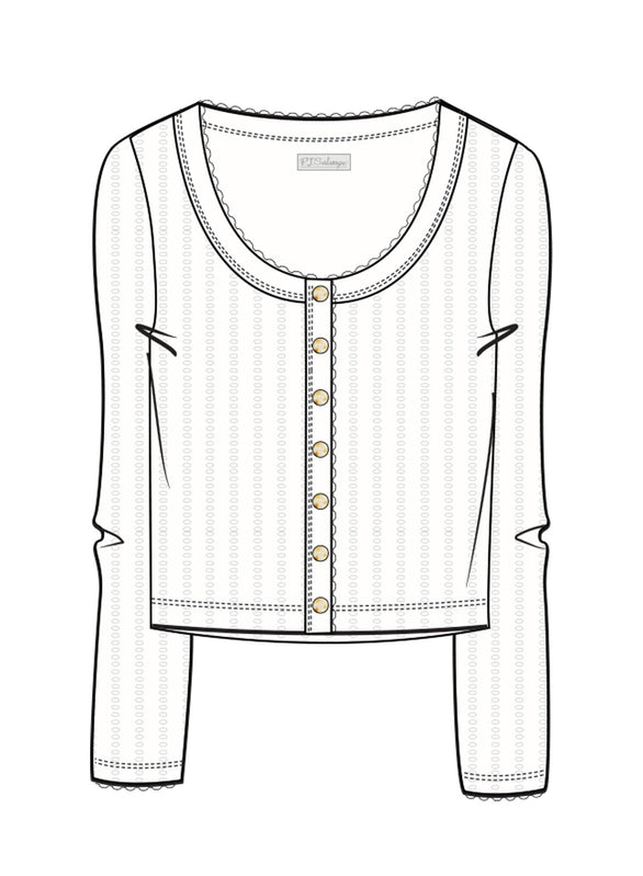 Pointelle Essentials Cardigan-Loungewear Tops-Vixen Collection, Day Spa and Women's Boutique Located in Seattle, Washington