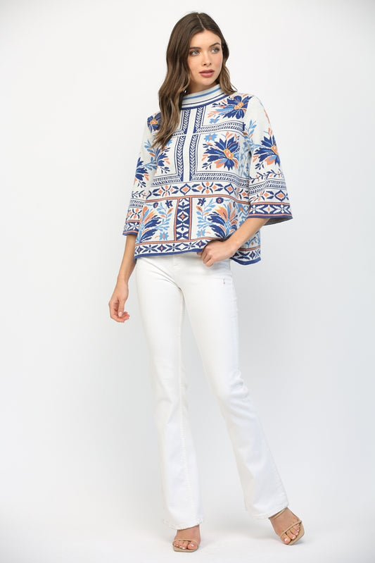 Mykonos Morning Sweater-Tops-Vixen Collection, Day Spa and Women's Boutique Located in Seattle, Washington
