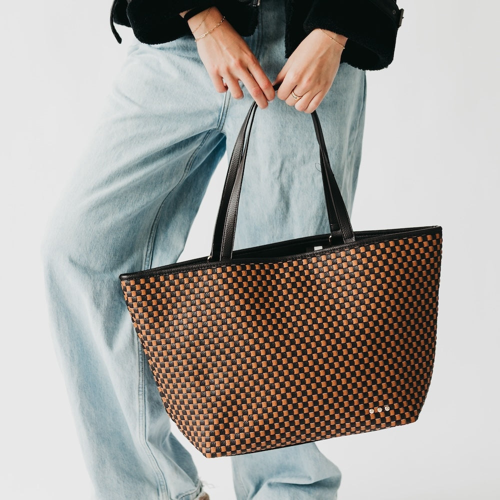 Woven Tiffany Organizer Tote Bag-Bags + Wallets-Vixen Collection, Day Spa and Women's Boutique Located in Seattle, Washington
