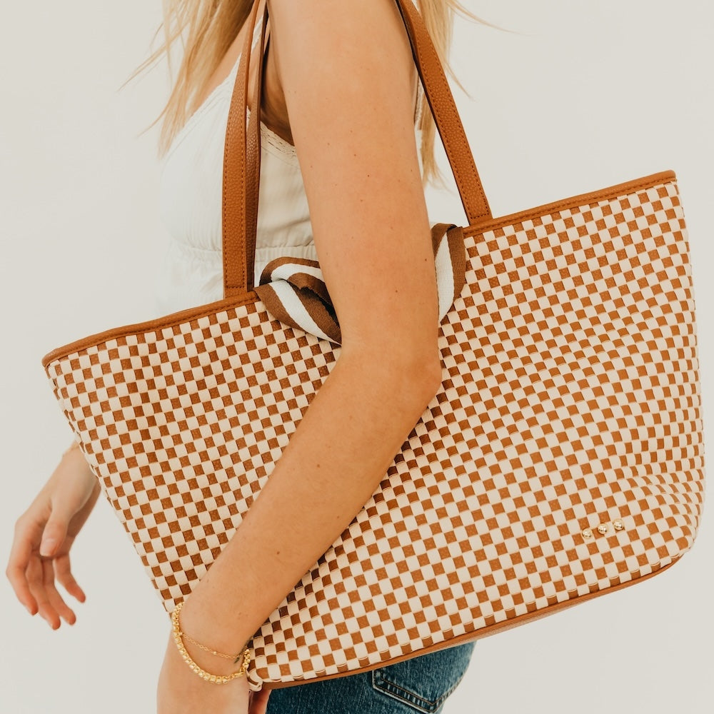 Woven Tiffany Organizer Tote Bag-Bags + Wallets-Vixen Collection, Day Spa and Women's Boutique Located in Seattle, Washington