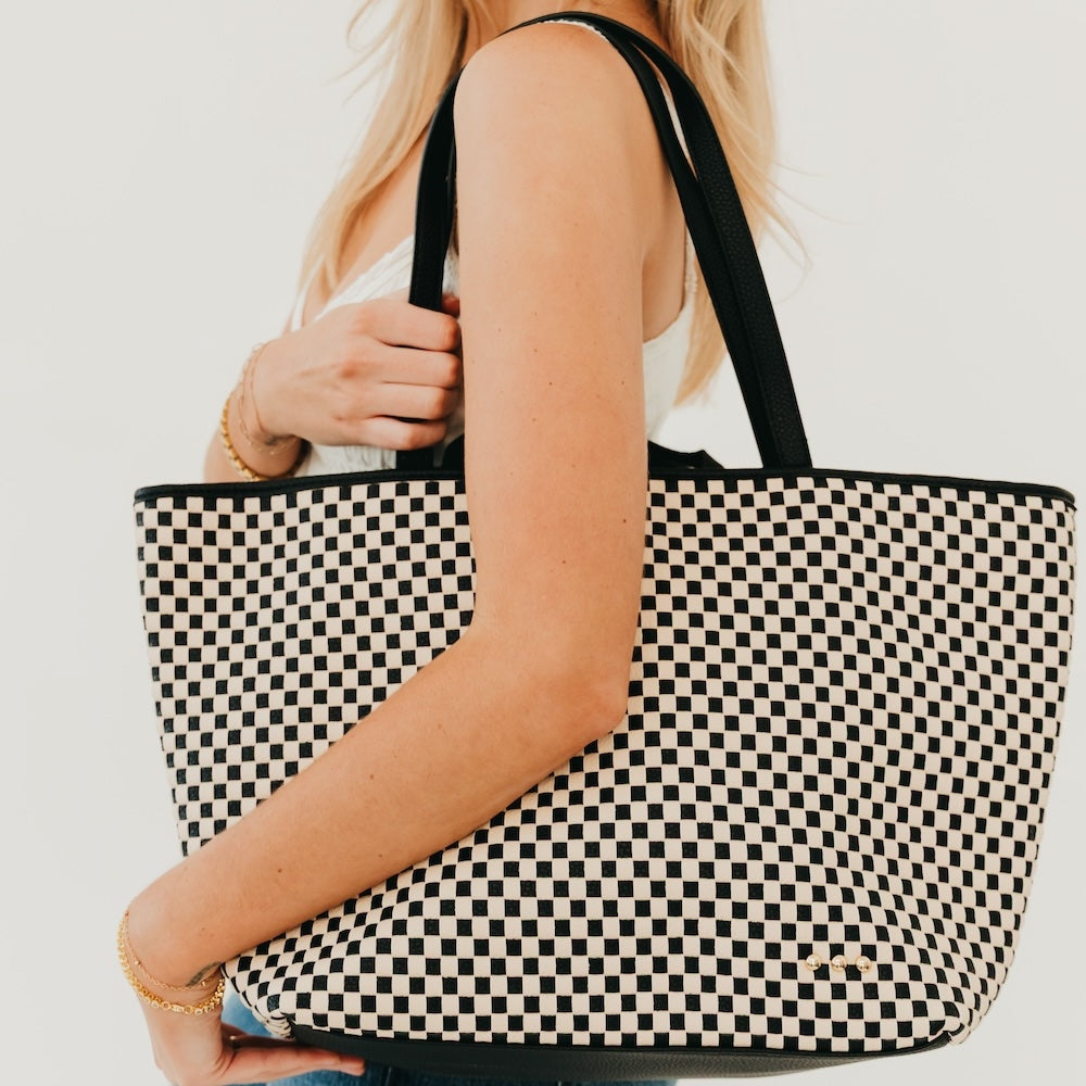 Woven Tiffany Organizer Tote Bag-Bags + Wallets-Vixen Collection, Day Spa and Women's Boutique Located in Seattle, Washington