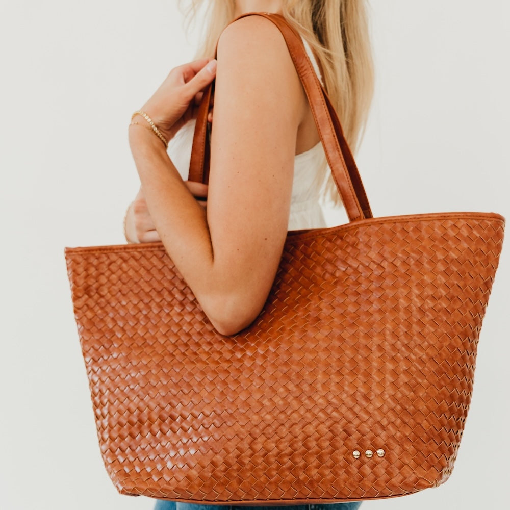 Woven Tiffany Organizer Tote Bag-Bags + Wallets-Vixen Collection, Day Spa and Women's Boutique Located in Seattle, Washington
