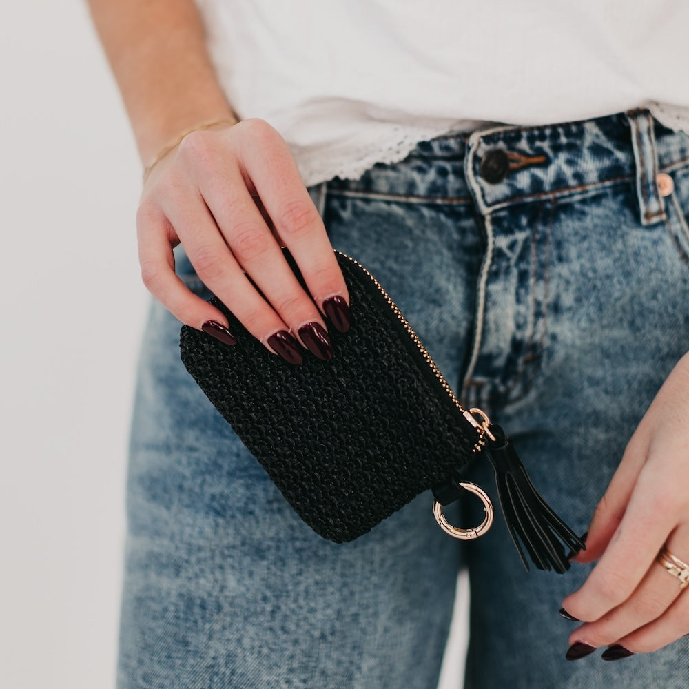 River Raffia Clippable Card Holder Wallet-Bags + Wallets-Vixen Collection, Day Spa and Women's Boutique Located in Seattle, Washington