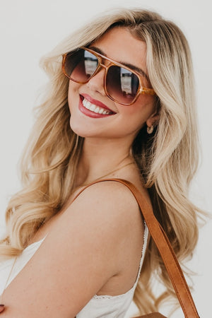 Natalie Oversized Aviator Sunglasses-Sunglasses-Vixen Collection, Day Spa and Women's Boutique Located in Seattle, Washington