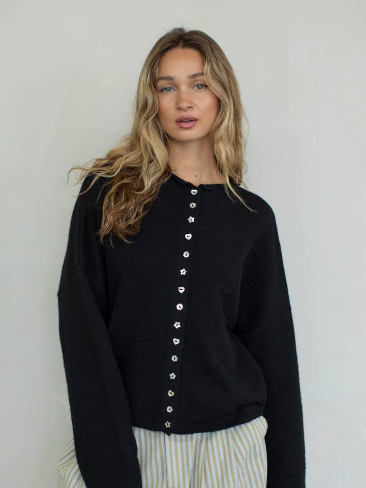 Mismatched Buttons Piper Cardigan-Sweaters-Vixen Collection, Day Spa and Women's Boutique Located in Seattle, Washington