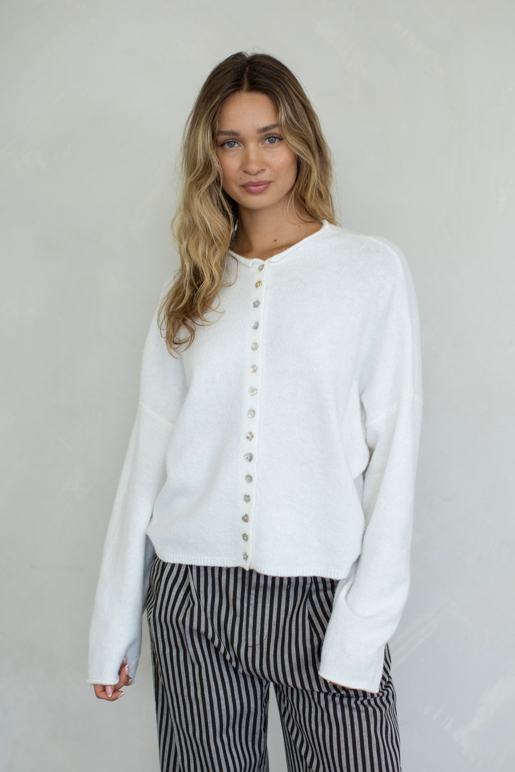 Mismatched Buttons Piper Cardigan-Sweaters-Vixen Collection, Day Spa and Women's Boutique Located in Seattle, Washington