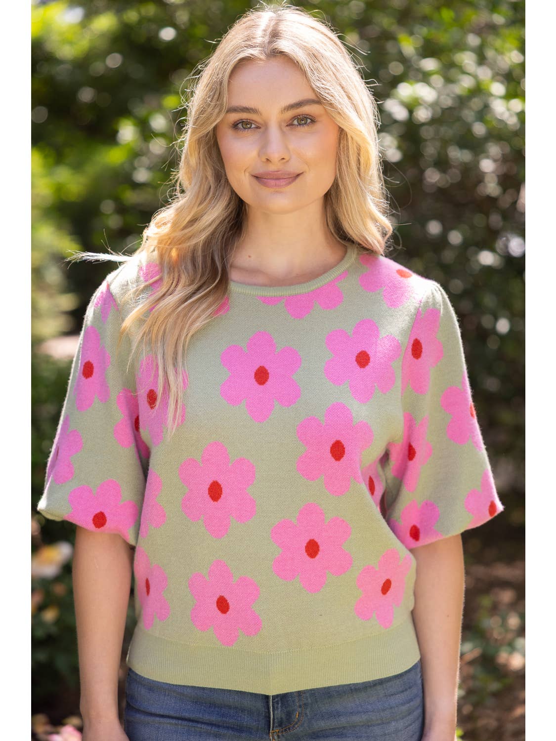 Bubbly Flowers Sweater-Tops-Vixen Collection, Day Spa and Women's Boutique Located in Seattle, Washington