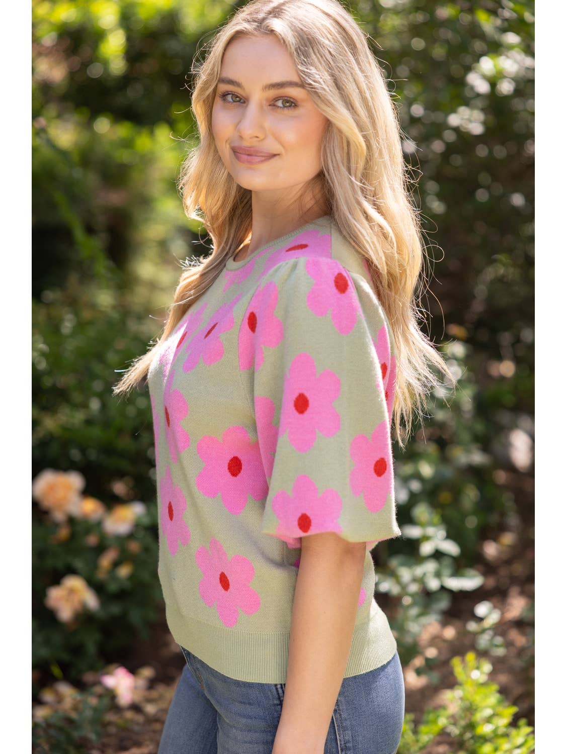 Bubbly Flowers Sweater-Tops-Vixen Collection, Day Spa and Women's Boutique Located in Seattle, Washington