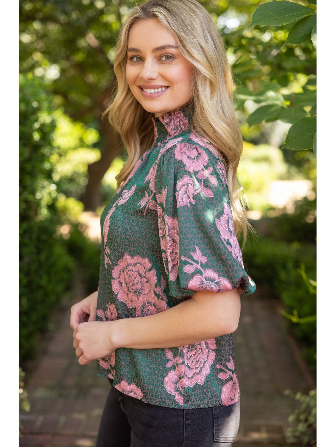 Garden Blouse-Tops-Vixen Collection, Day Spa and Women's Boutique Located in Seattle, Washington