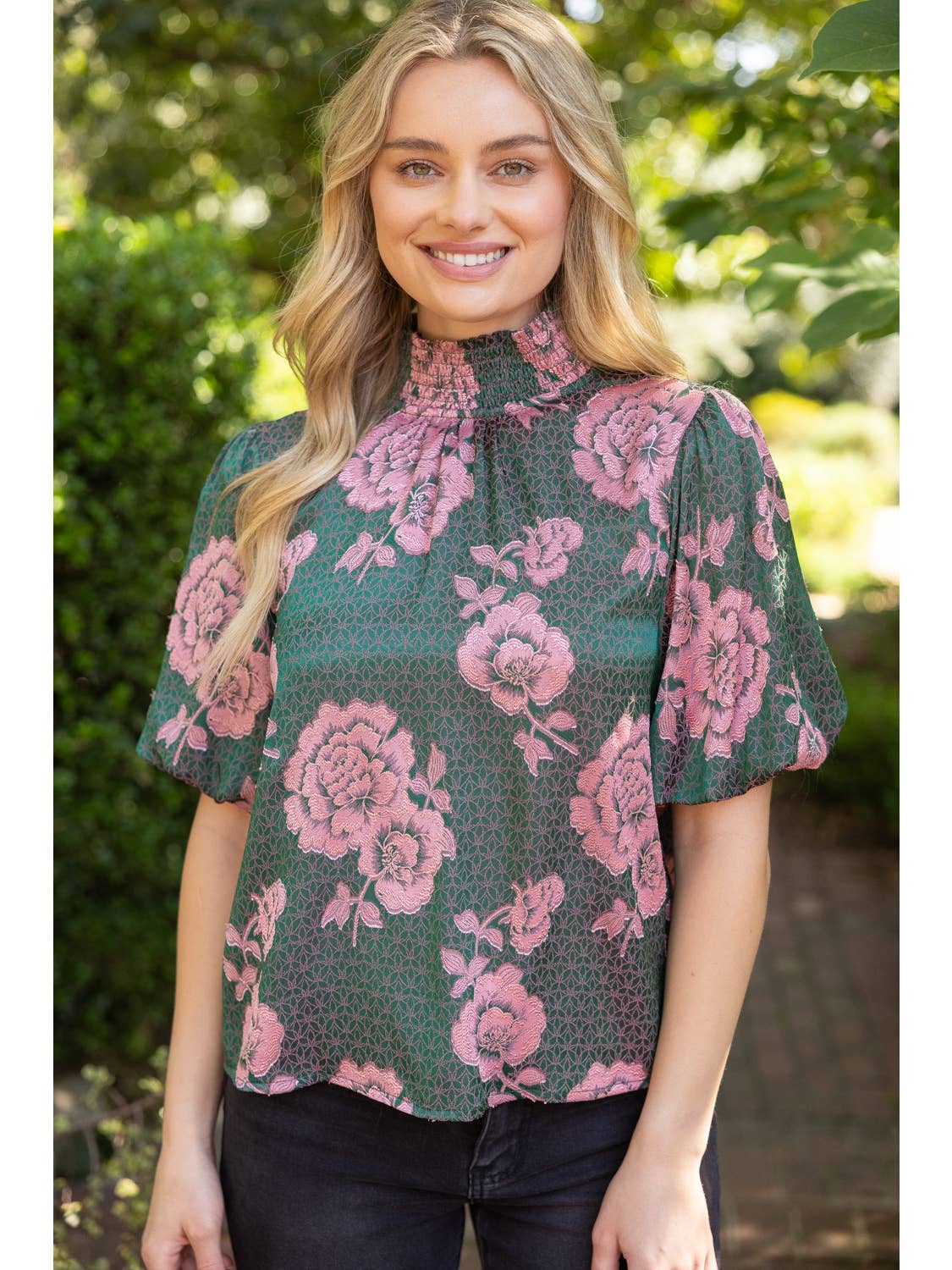Garden Blouse-Tops-Vixen Collection, Day Spa and Women's Boutique Located in Seattle, Washington