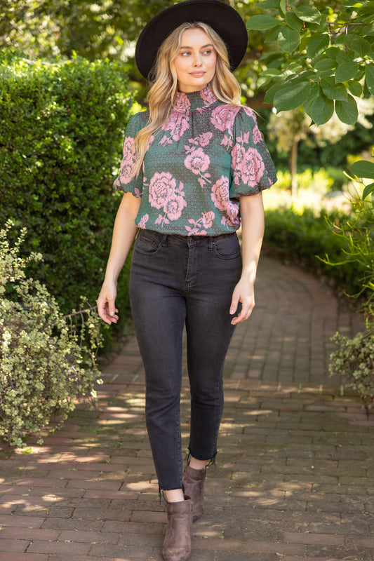 Garden Blouse-Tops-Vixen Collection, Day Spa and Women's Boutique Located in Seattle, Washington