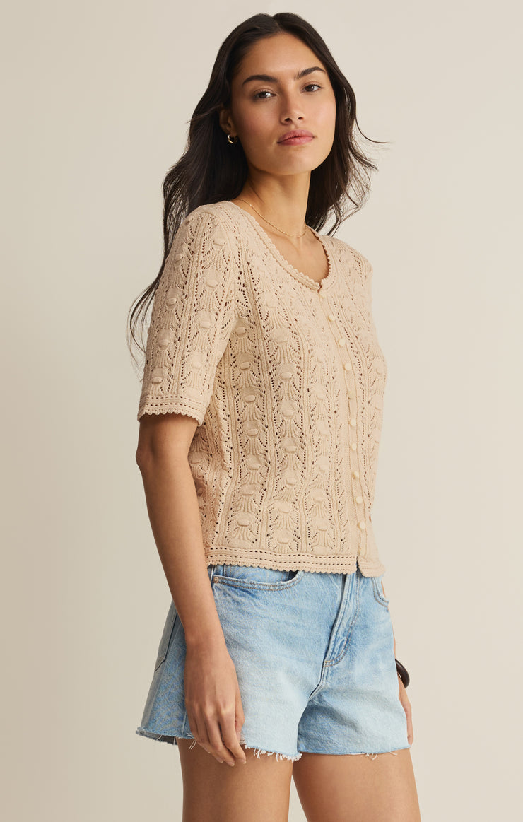 Adria Pointelle Cardigan-Tops-Vixen Collection, Day Spa and Women's Boutique Located in Seattle, Washington