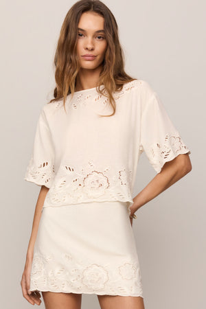 Daya Embroidered Top-Short Sleeves-Vixen Collection, Day Spa and Women's Boutique Located in Seattle, Washington