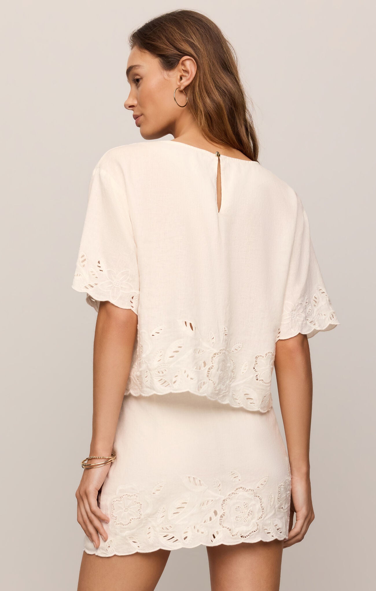 Daya Embroidered Top-Short Sleeves-Vixen Collection, Day Spa and Women's Boutique Located in Seattle, Washington