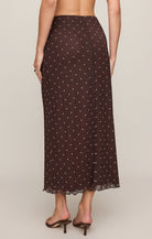 Eda Polka Dot Mesh Midi Skirt-Skirts-Vixen Collection, Day Spa and Women's Boutique Located in Seattle, Washington