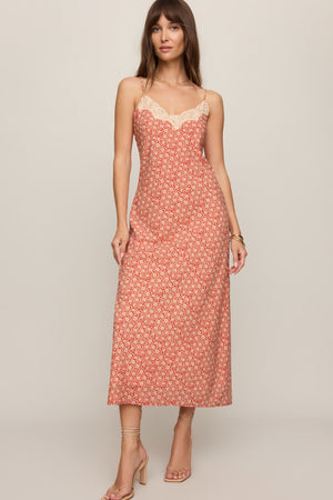 Emela Iris Floral Midi Dress-Dresses-Vixen Collection, Day Spa and Women's Boutique Located in Seattle, Washington