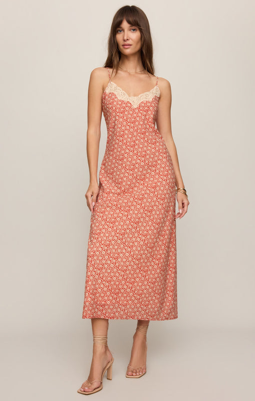 Emela Iris Floral Midi Dress-Dresses-Vixen Collection, Day Spa and Women's Boutique Located in Seattle, Washington