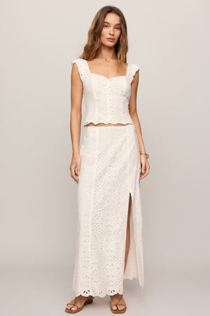 Emrie Eyelet Top-Tank Tops-Vixen Collection, Day Spa and Women's Boutique Located in Seattle, Washington