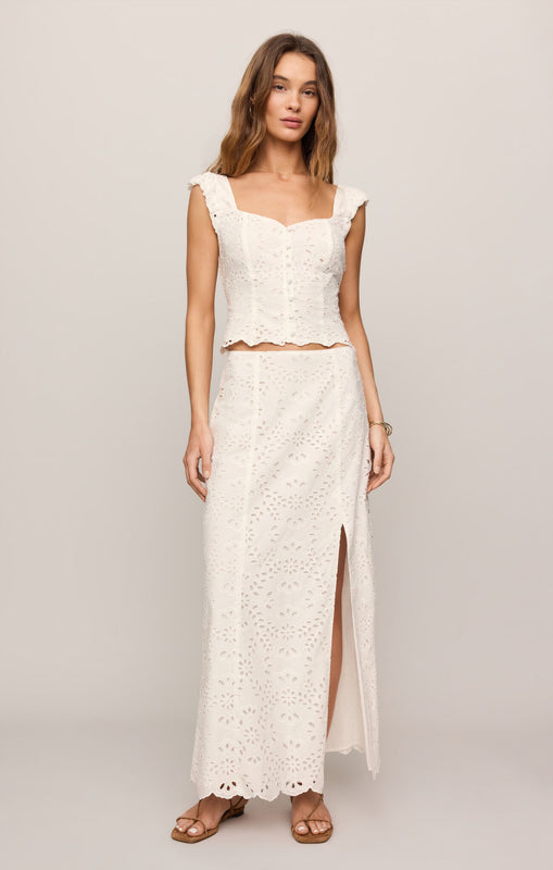 Emrie Eyelet Top-Tank Tops-Vixen Collection, Day Spa and Women's Boutique Located in Seattle, Washington