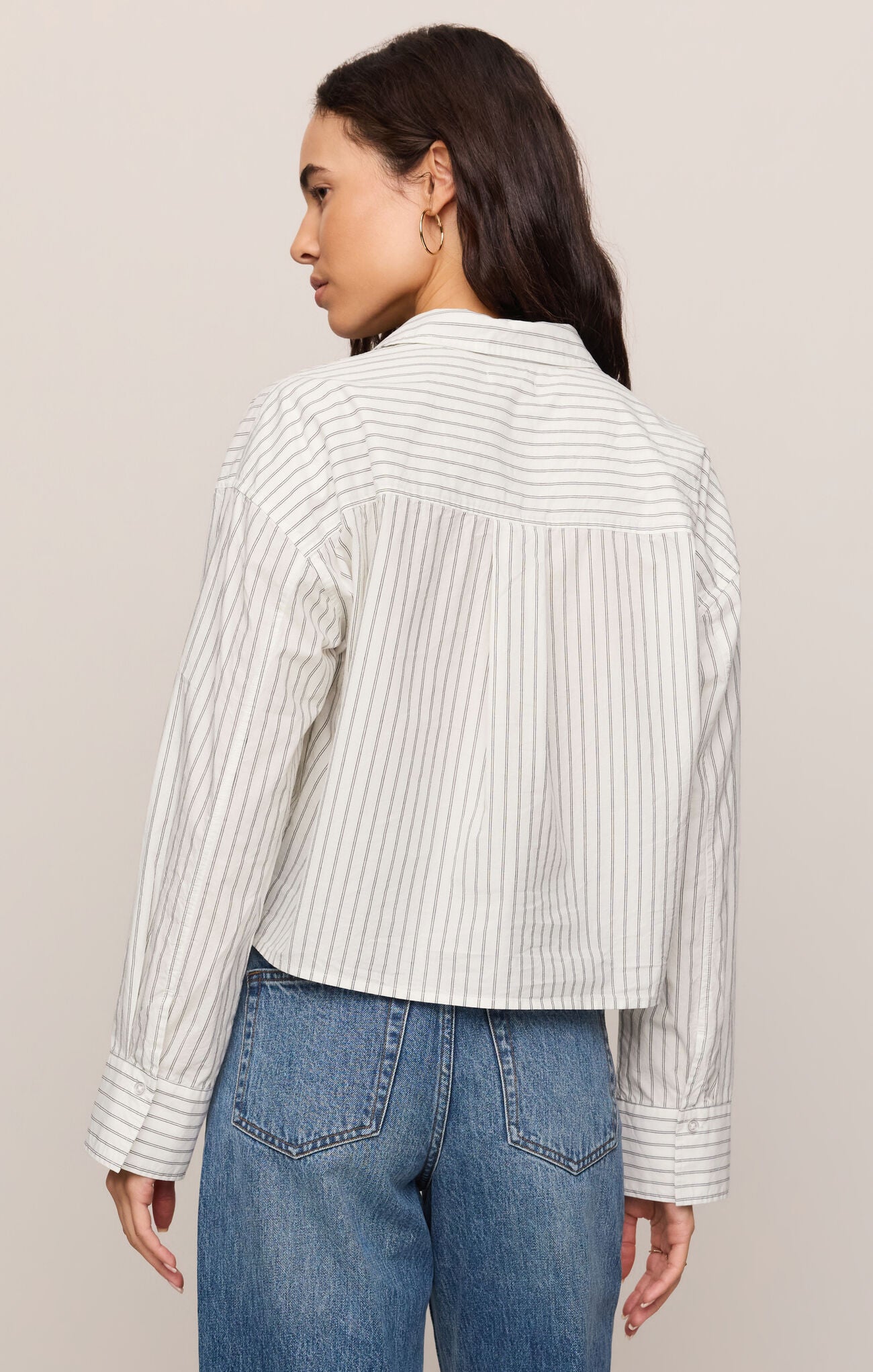 Favorite Striped Button Up Top-Long Sleeves-Vixen Collection, Day Spa and Women's Boutique Located in Seattle, Washington