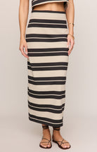 Gail Striped Jersey Midi Skirt-Skirts-Vixen Collection, Day Spa and Women's Boutique Located in Seattle, Washington