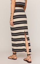Gail Striped Jersey Midi Skirt-Skirts-Vixen Collection, Day Spa and Women's Boutique Located in Seattle, Washington