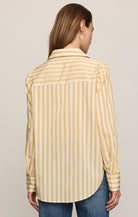 Golden Haven Stripe Button Up-Tops-Vixen Collection, Day Spa and Women's Boutique Located in Seattle, Washington