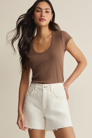 Leisurely Scoop Neck Tee-Tops-Vixen Collection, Day Spa and Women's Boutique Located in Seattle, Washington