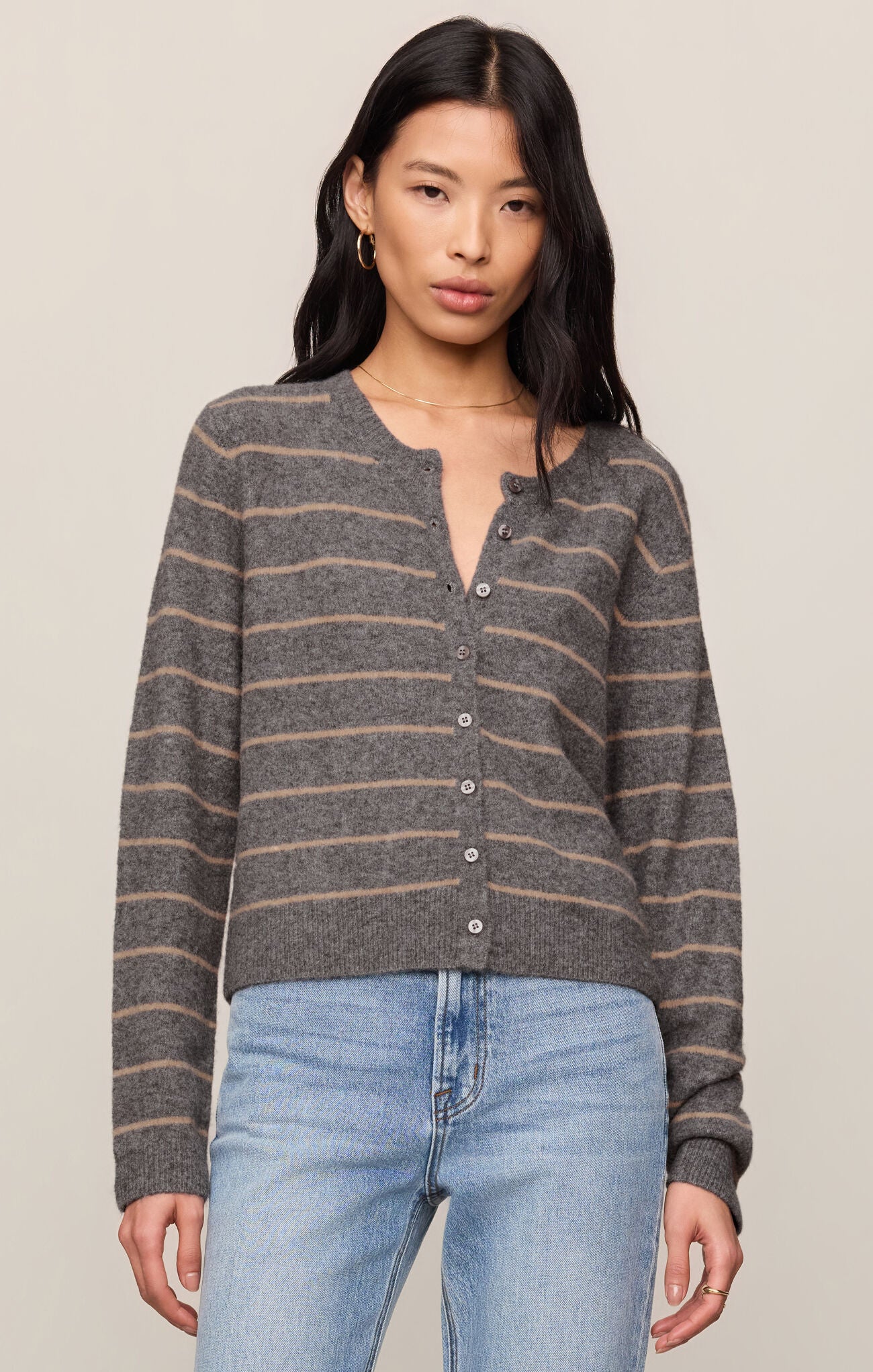 Medina Stripe Cardigan-Sweaters-Vixen Collection, Day Spa and Women's Boutique Located in Seattle, Washington