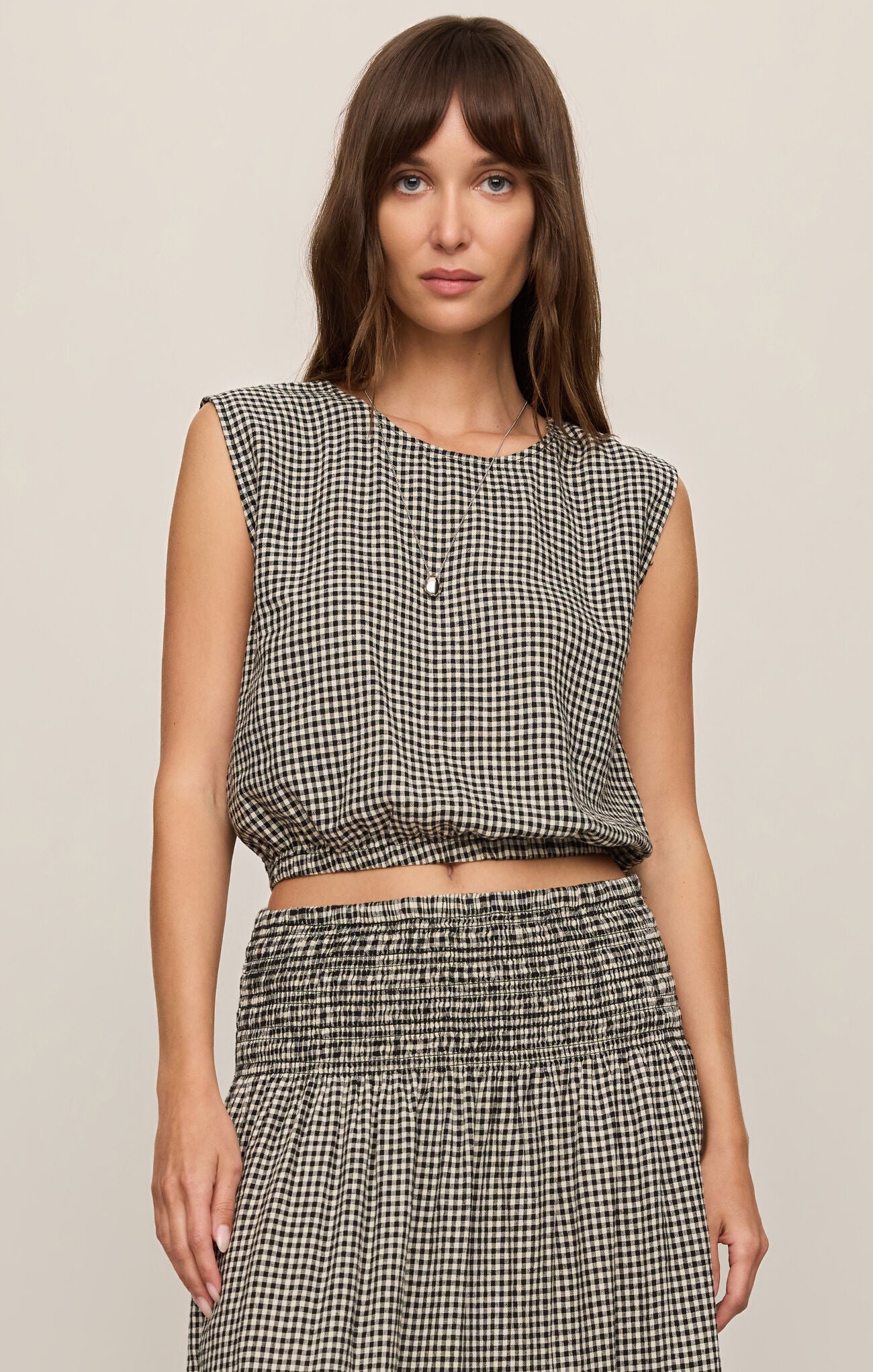 Merit Gingham Top-Tank Tops-Vixen Collection, Day Spa and Women's Boutique Located in Seattle, Washington