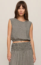 Merit Gingham Top-Tank Tops-Vixen Collection, Day Spa and Women's Boutique Located in Seattle, Washington