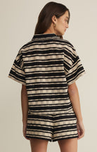 Monaco Stripe Button Up-Tops-Vixen Collection, Day Spa and Women's Boutique Located in Seattle, Washington