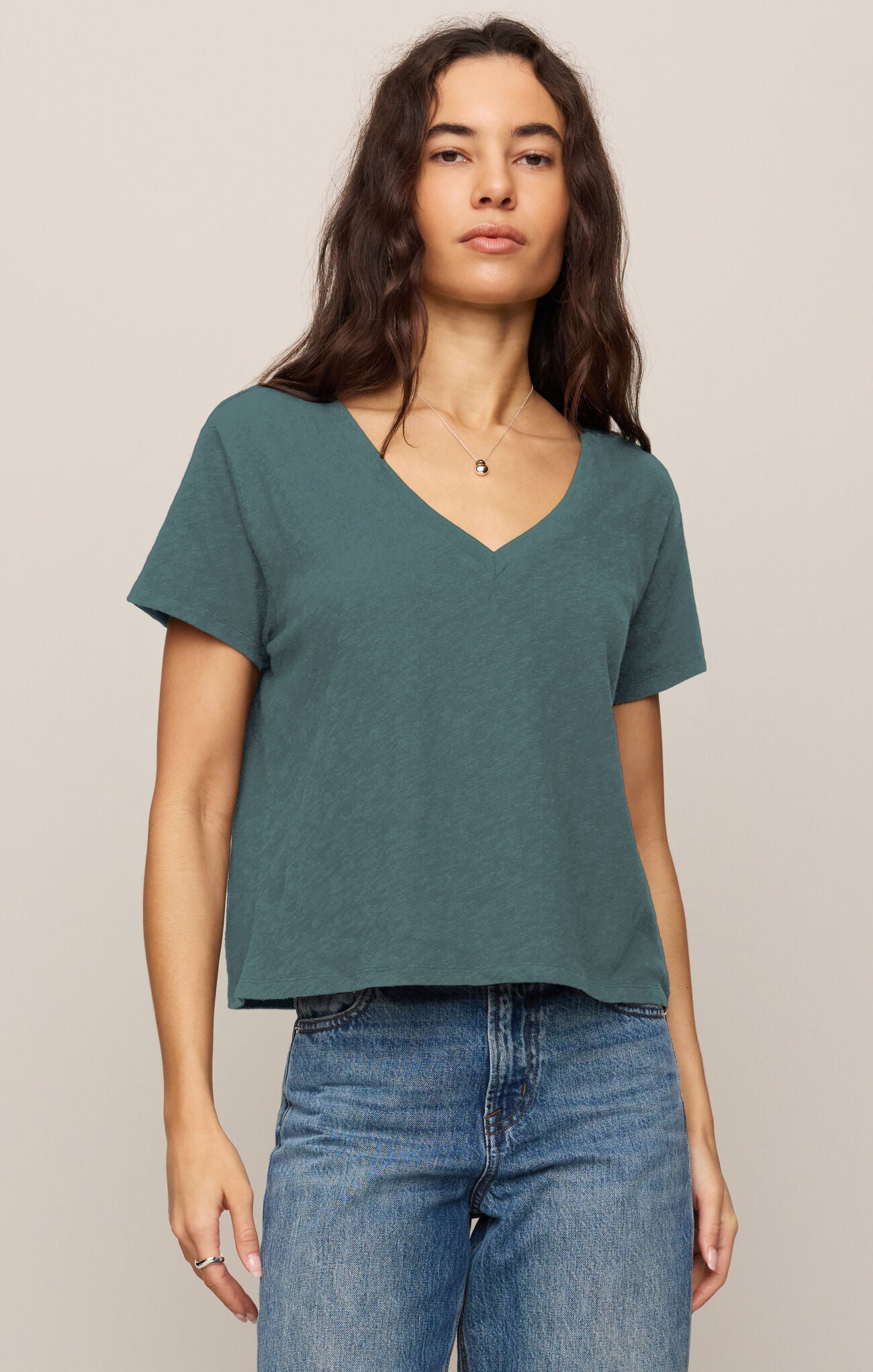 Nomad V-Neck Tee-Short Sleeves-Vixen Collection, Day Spa and Women's Boutique Located in Seattle, Washington